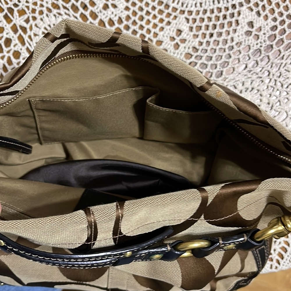 Coach shoulder bag, brown/tan, like new - Picture 3 of 5